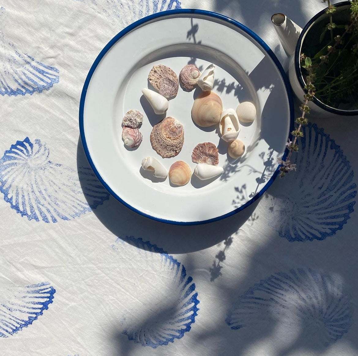 Seashell Linen Tablecloth