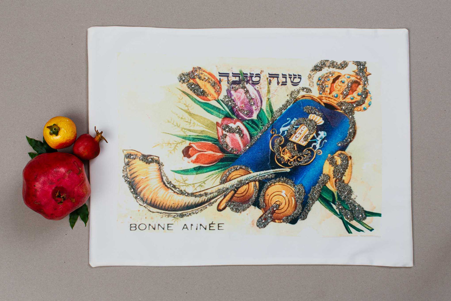 Rosh Hashanah Challah Cover - Vintage Postcard