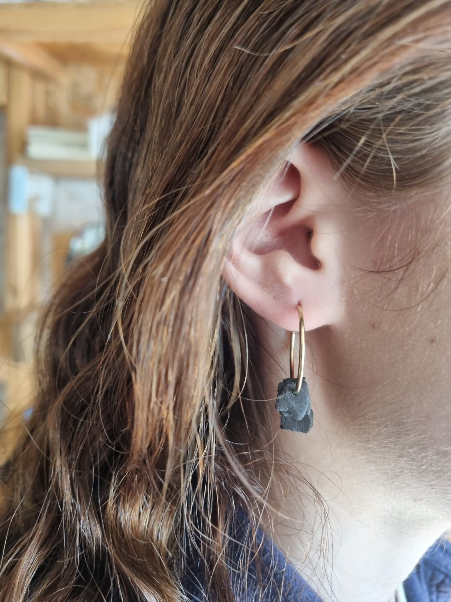 Clay Tapestry Hoop Earrings