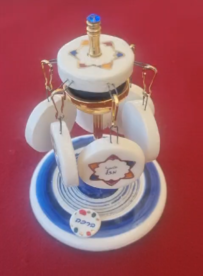 Blessing Carousel Dreidel – Meaningful Blessings on Ceramic Disks