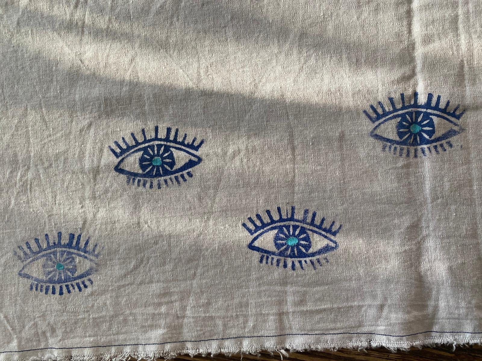 Evil Eye Hamsa Linen Tablecloth