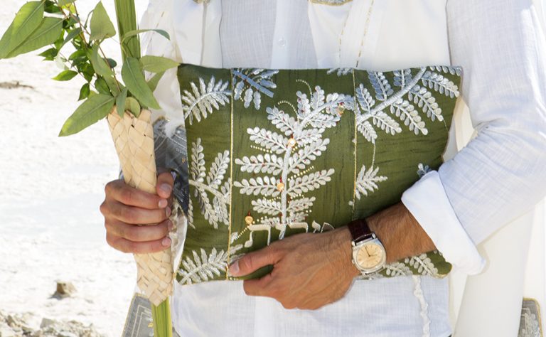 Golden Bell & Pomegranate Silk Tallit Bag