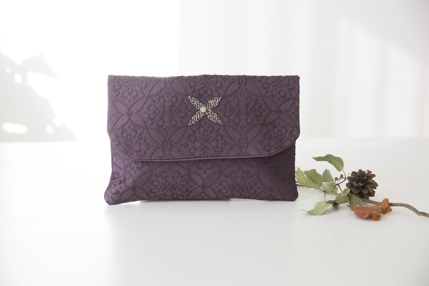 Brocade Clutch Bag for Women - "In Honor of Shabbat and Yom Tov"