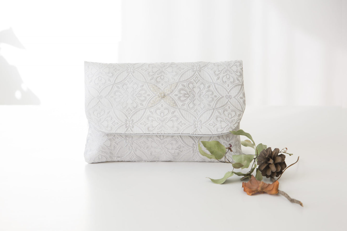 Brocade Clutch Bag for Women - "In Honor of Shabbat and Yom Tov"