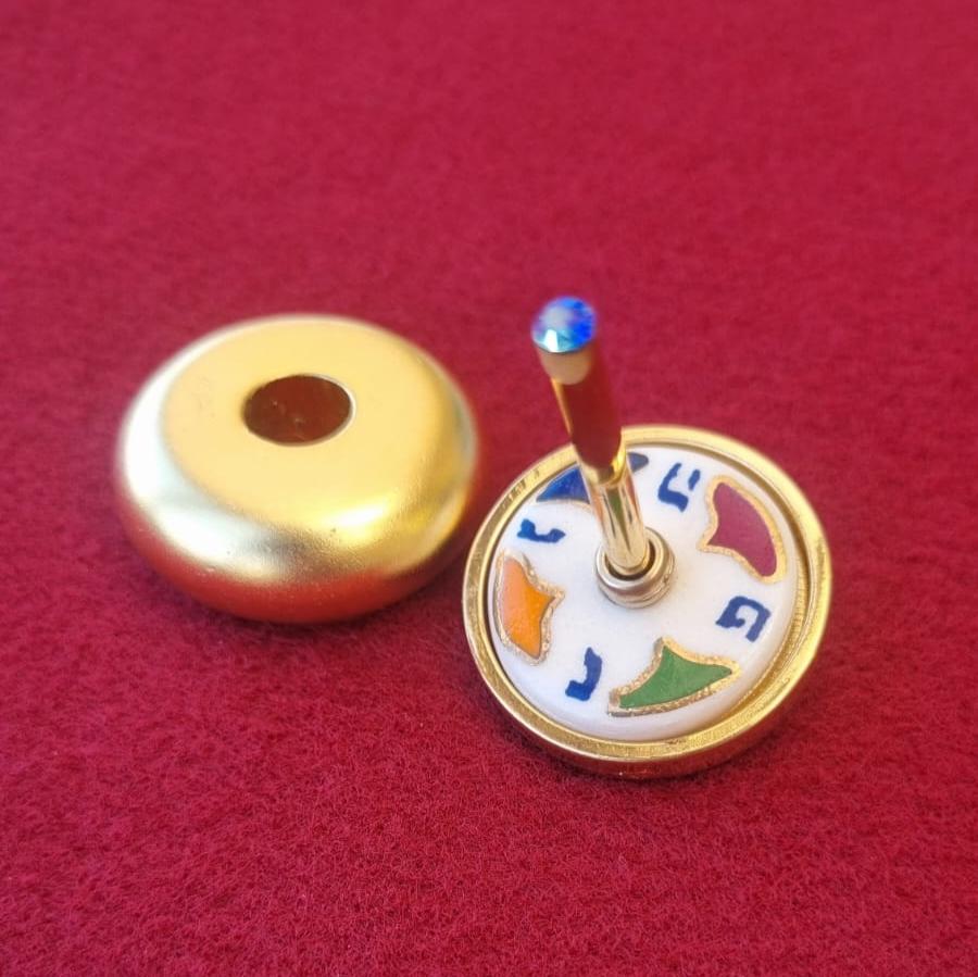 Hanukkah Dreidel with a Gold Base