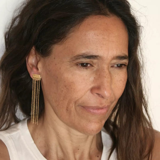 Golden Horizon Layered Chain Earrings