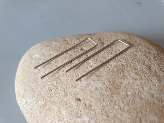 Short Dainty Threader Silver Earrings
